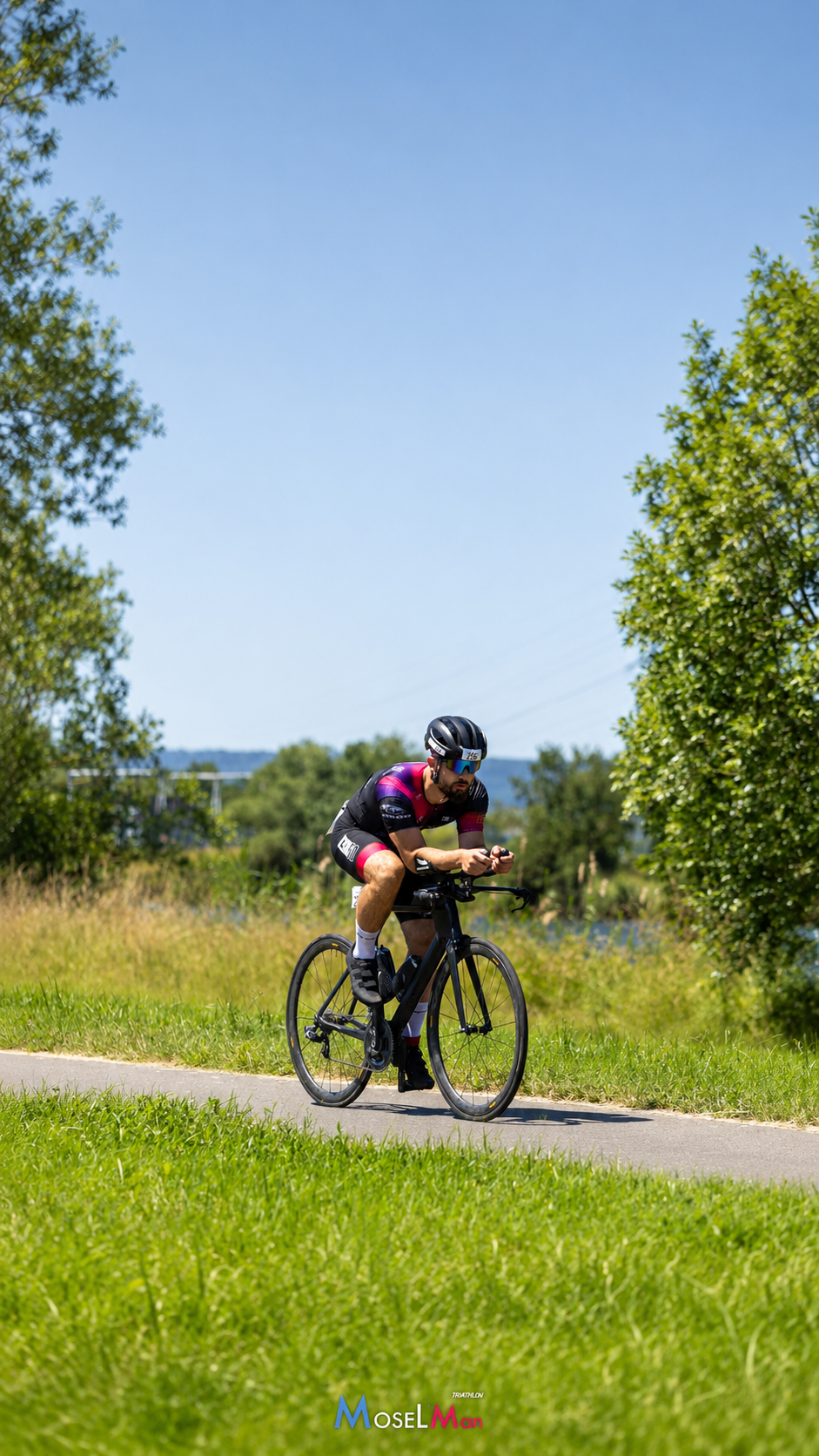 Julio à vélo pendant le Triathlon MoselMan